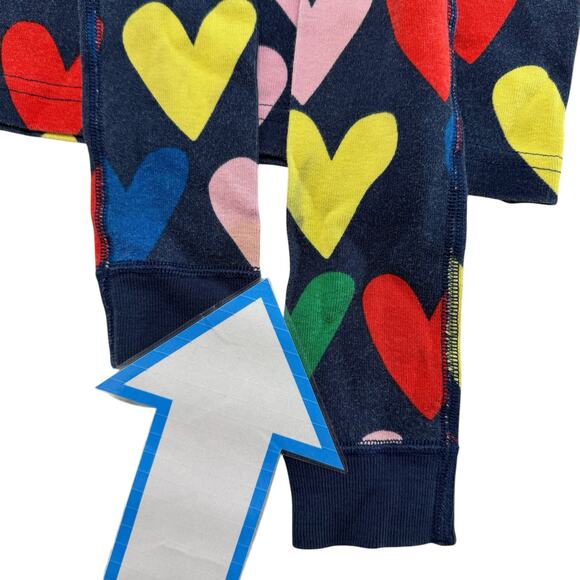 HANNA ANDERSSON Blue Multi Hearts Long Johns Pajama Set Size 120 6-7 Organic - Picture 8 of 8